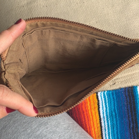 Shisha embroidery and suede clutch w zipper - Picture 7 of 9